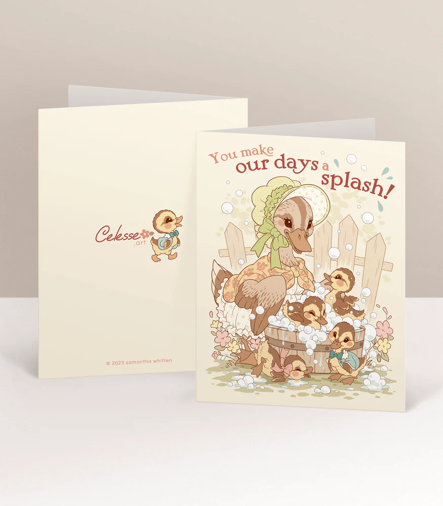 Bath Time Ducks for Mom Greeting Card - Image 2