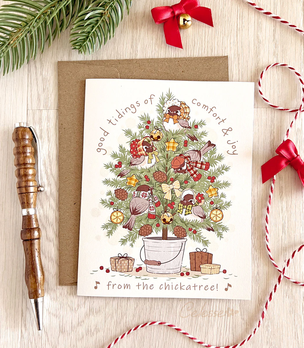 Chickatree Christmas Greeting Card