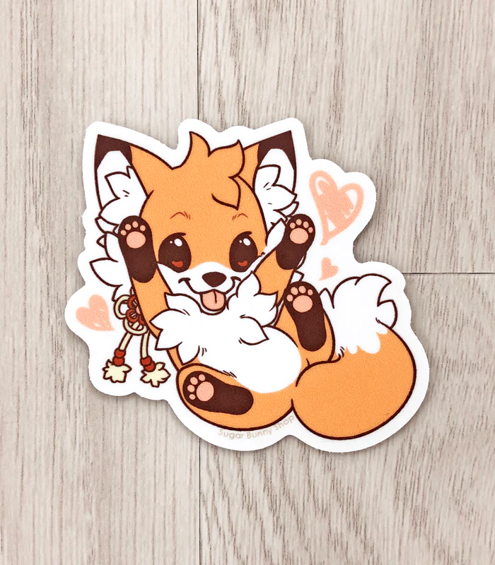 Doki Fox Playful Vinyl Sticker - Image 3