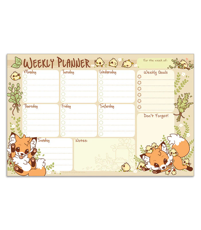 Doki Fox Weekly Planner Notepad - Image 3