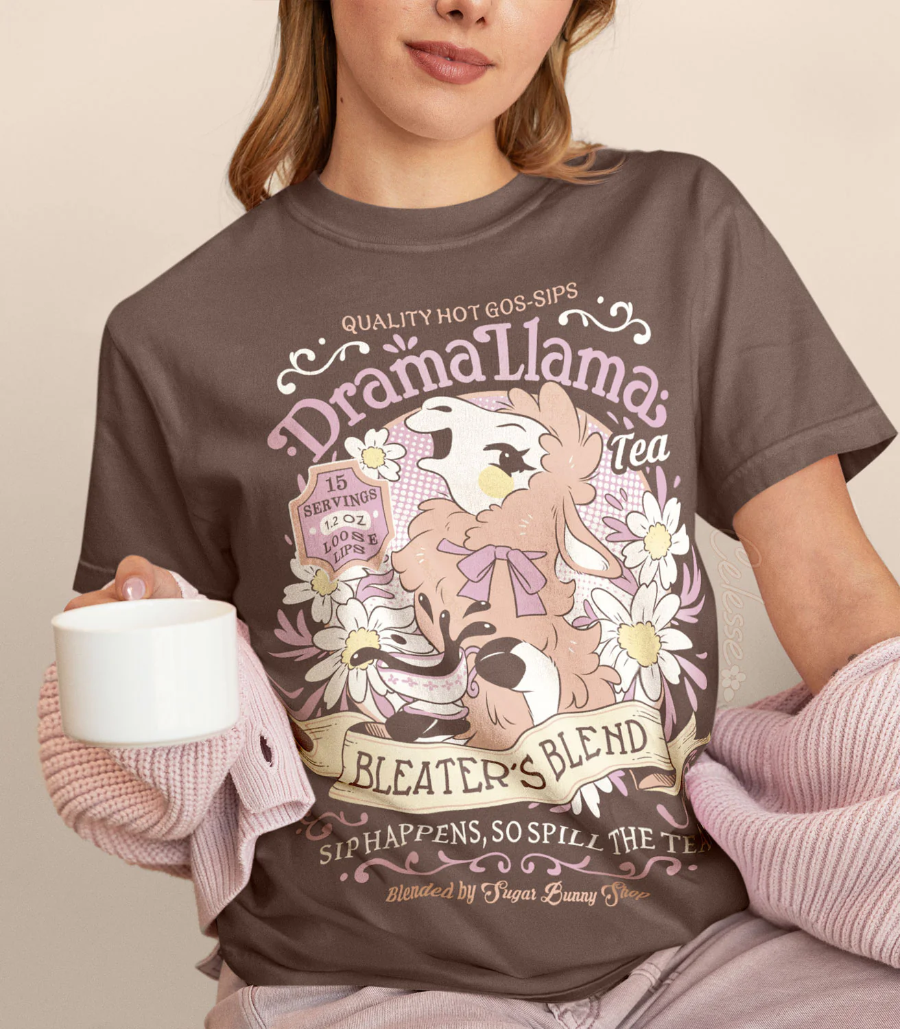 Drama Llama Spill the Tea Shirt - Image 3