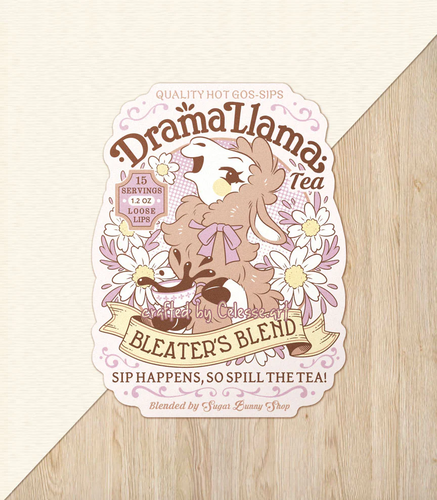 Drama Llama Spill the Tea Vinyl Sticker