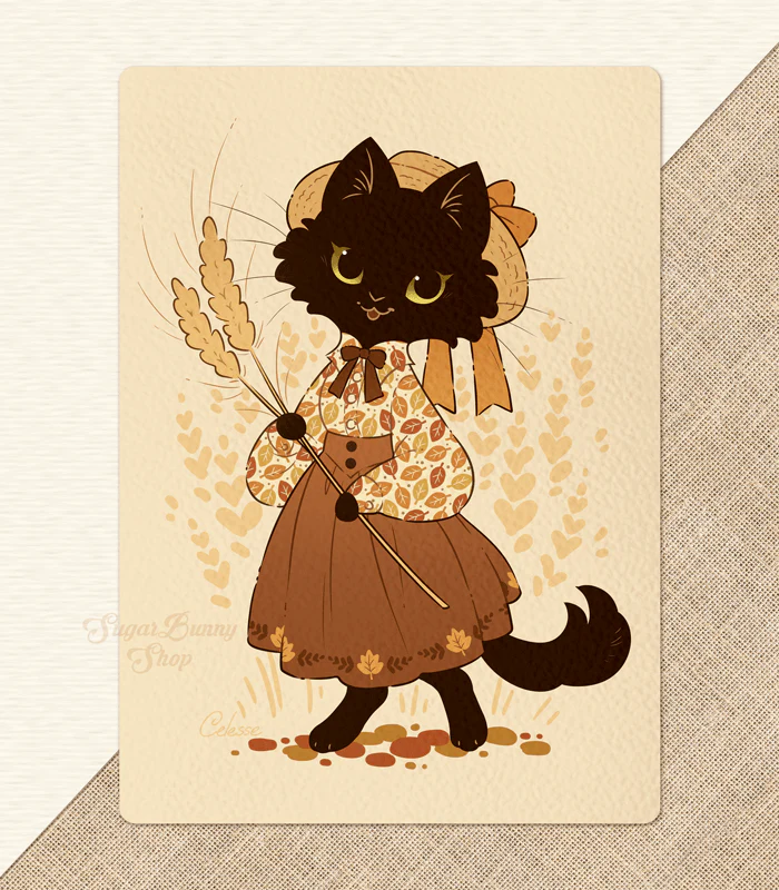 Fall Felines Maisie Textured Print - Image 2