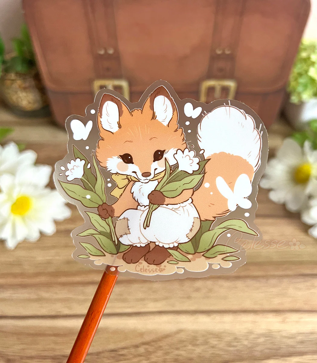 Foraging Baby Fox Vinyl Sticker
