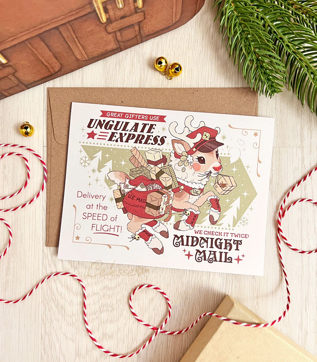 Midnight Mail Advert Christmas Greeting Card