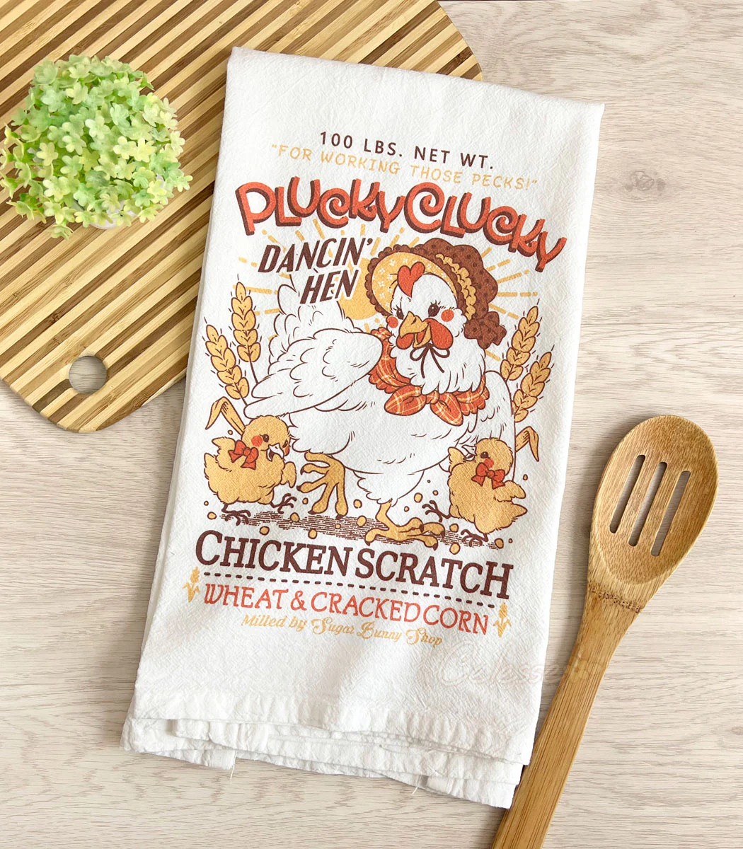 Plucky Clucky Flour Sack Tea Towel
