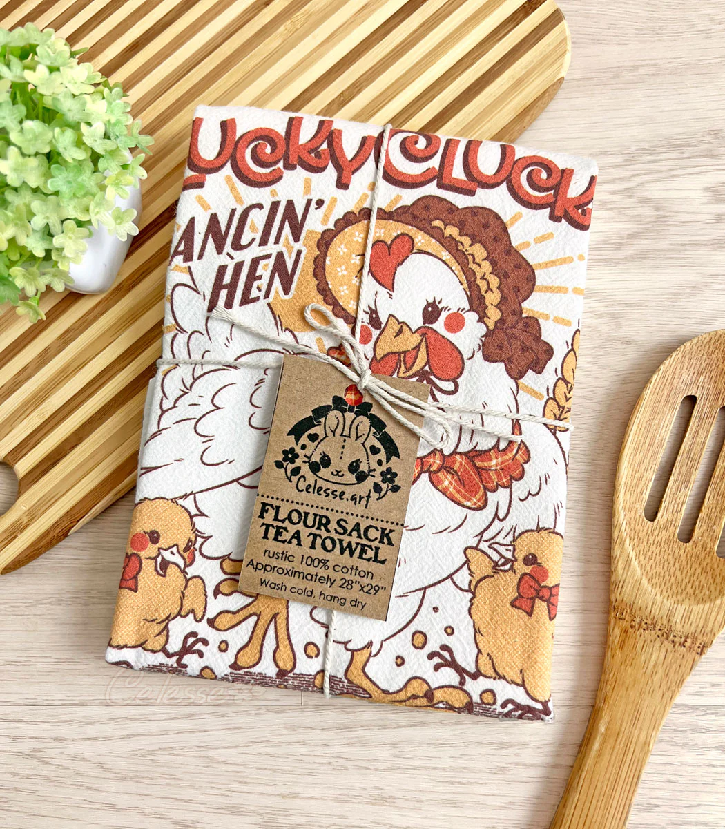 Plucky Clucky Flour Sack Tea Towel - Image 2