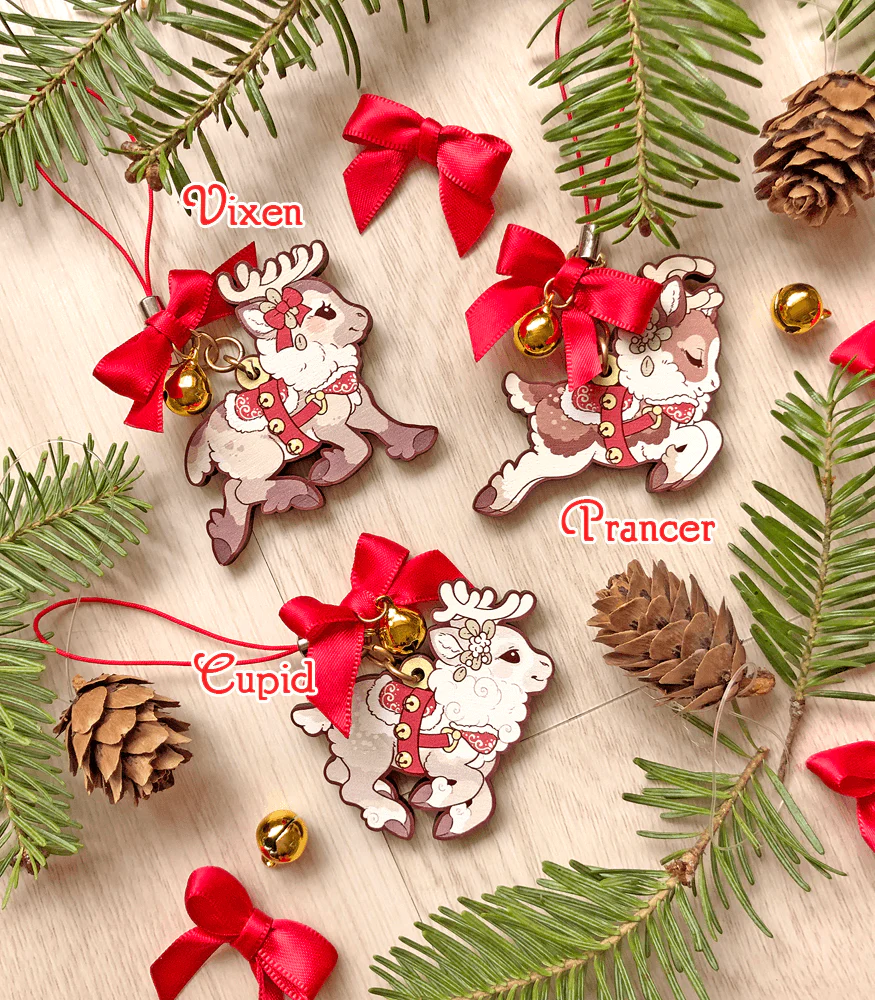 Santa's Reindeer Wood Ornament Garland - Image 3