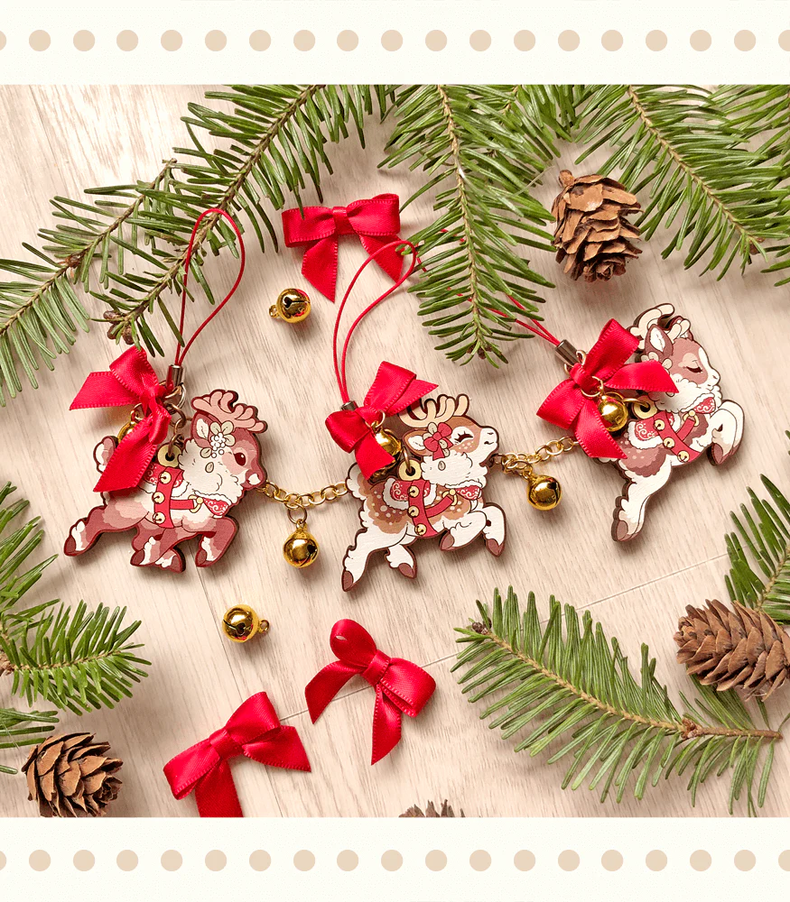 Santa's Reindeer Wood Ornaments - Image 4