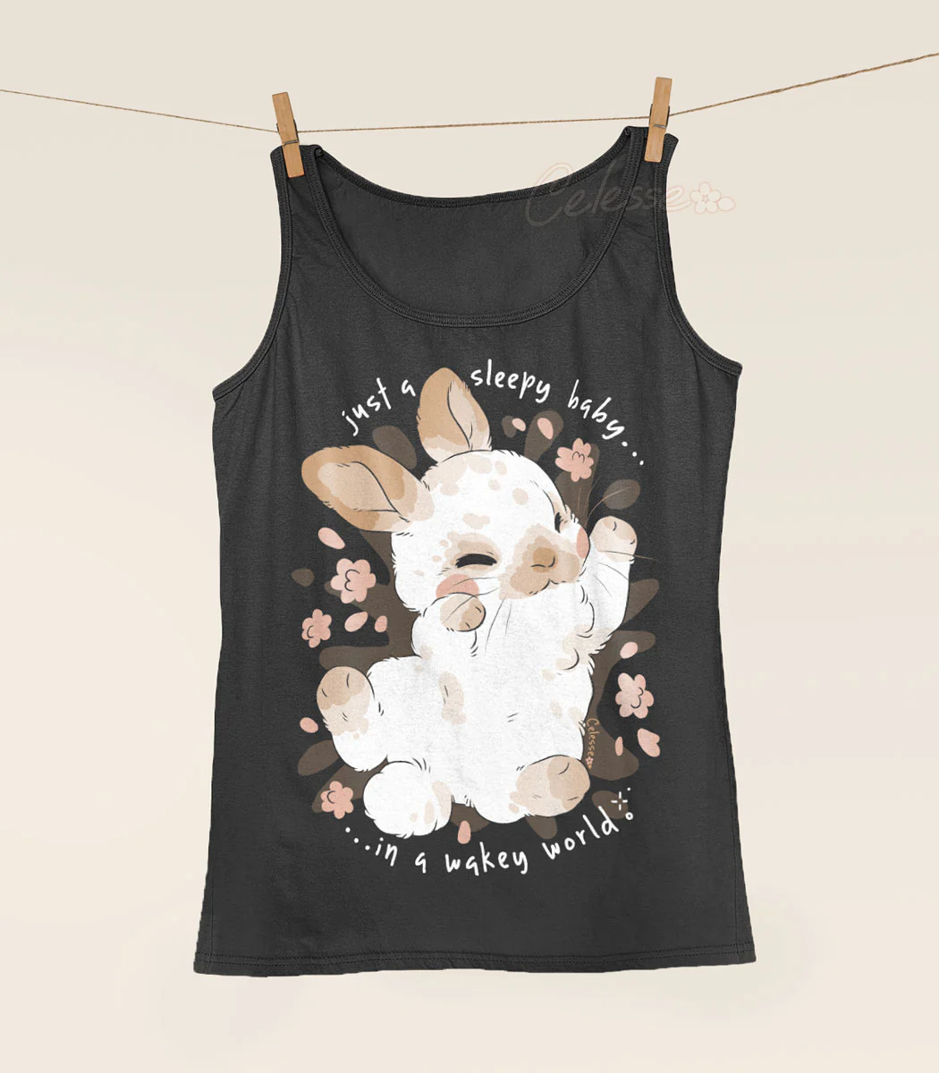 Sleepy Baby Bunny Tank Top