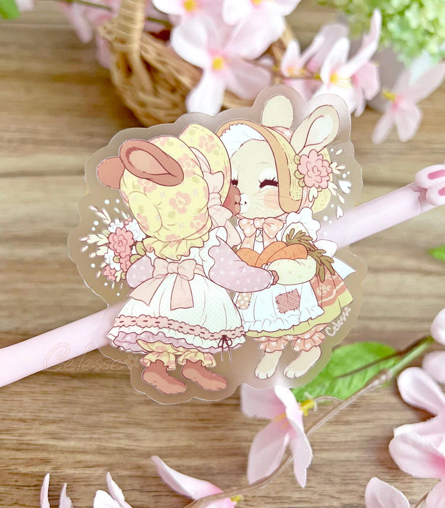 The Softest Smooch Bunnies Vinyl Sticker