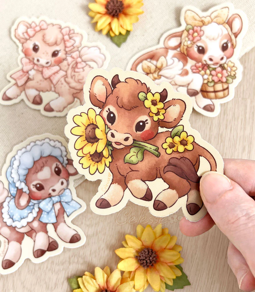 Tiny Moos Cows Vinyl Stickers - Image 2