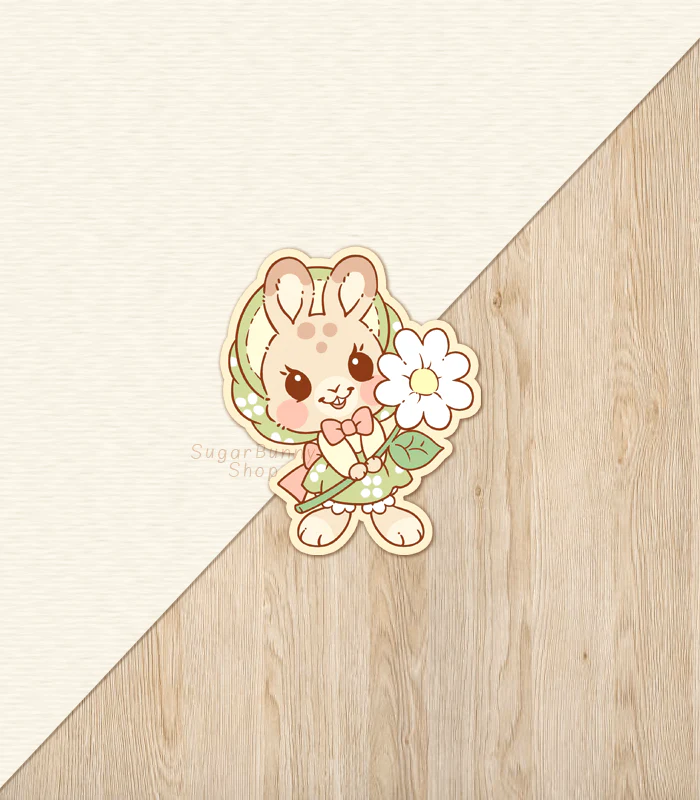 Wee Bonny Bunny Mini Vinyl Sticker - Image 2